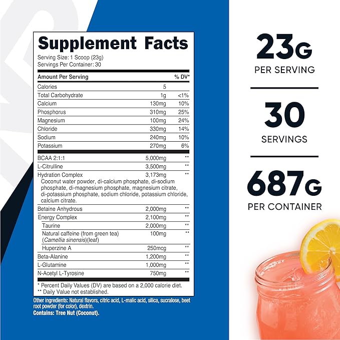 Nutricost Intra-Workout Powder, 30 Servings (Pink Lemonade) - Non-GMO, Gluten Free, Intraworkout Supplement