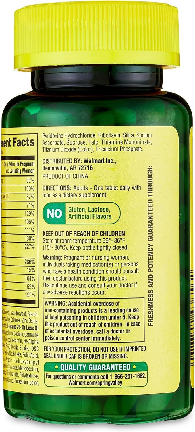 Spring Valley Prenatal Vitamins- Multivitamin Multimineral for Pregnant and Nursing Women Supplement Tablets 100 Ct, Boxed by Fusion Shop Store