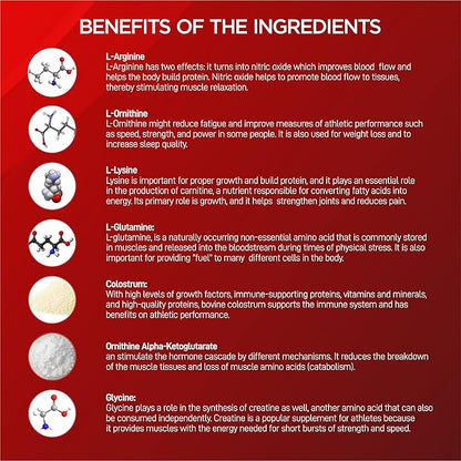 HGH Supplements for Men and Women, 90 Capsules - Naturally Supports Human Growth Hormone, Muscle Building, Muscle Growth Formula, Post Workout Recovery Amino Acid Blend with Colostrum Pills