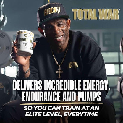 REDCON1 Pre Workout Powder for Men & Women - Total War - All-in-One Preworkout with Beta Alanine & Citruline Malate to Support Energy & Endurance - Prime Time Punch (30 Servings)