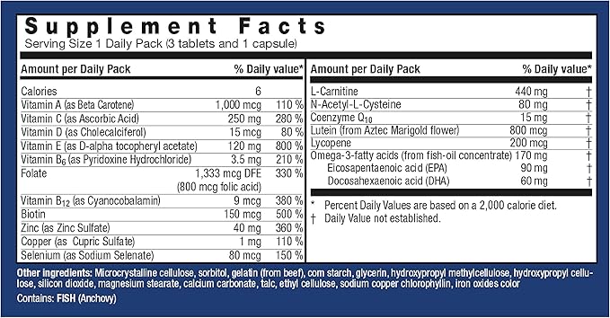 Orthomol Fertil Plus 30, Male Prenatal Supplements, Vital Nutrients for Conception with Selenium and L-Carnitine, 30-Day Supply