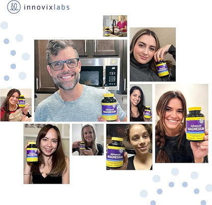 InnovixLabs Advanced Magnesium Capsules - 150 Ct, 210 mg - Chelated Magnesium Glycinate and Malate, High Absorption, Promotes Relaxation, Bones, Muscle Health, Vegan Magnesium Malate Sleep Supplement
