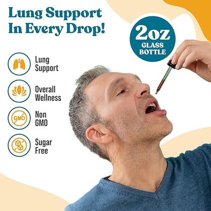 Bright Lungs - Lung Detox Support Supplement to Help Maintain Overall Lung & Respiratory Health - Grindelia, Lobelia, Licorice, Wild Cherry & More!