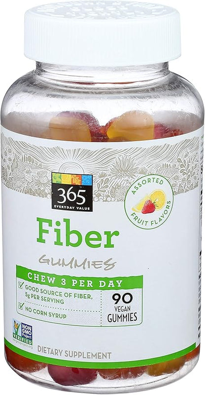365 by Whole Foods Market, Fiber Gummy, 90 Count (Pack of 2)