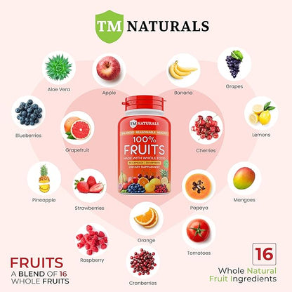 Fruit and Veggies Supplement - Super Greens Men's and Women's Multivitamin -90 Fruit and 90 Vegetables Capsules - Boost High Protein & Energy - 90 Count (Pack of 2) + Travel Size Pill Box