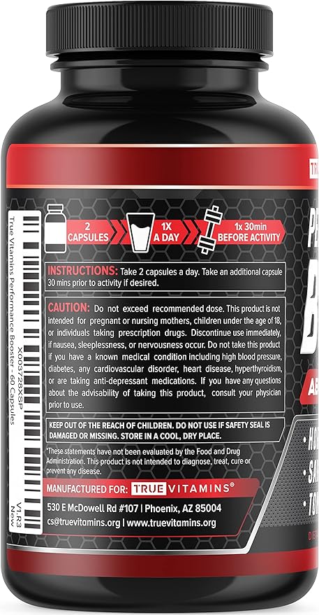 Performance Booster for Men - Enhance Energy, Endurance, Stamina, Strength, Drive & Muscle Growth - Natural Male Enhancing Supplement with Tongkat Ali, Horny Goat Weed & Saw Palmetto - 60 Capsules