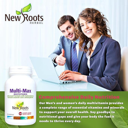 New Roots | Maximum Multi Vitamin and Minerals Supplement | 45 Ingredients: D3, Calcium, Green Tea, Bee Pollen, chlorella, spirulina Coenzyme Q10, Quercetin and More (120 Capsules)
