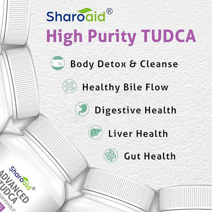 TUDCA Liver Support Supplements 1200 mg-Third Party Tested-Bile Salts for Liver Detox Cleanse-High Strength Formula-Vegan Capsules for Liver,Gallbladder,Kidney Health,2 Bottle-120 Capsules