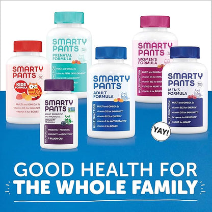 SmartyPants Multivitamin for Men & Women: Multivitamin Gummies with Vitamin D3, C, Vitamin B12, B6, Vitamin A, K & Zinc, Omega 3 Fish Oil (EPA/DHA), Gluten Free, 180 Count (30 Day Supply)