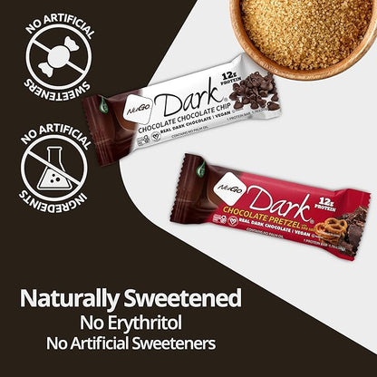 NuGo Dark Mocha Chocolate, 11g Vegan Protein, 200 Calories, Gluten Free,12 Count (Pack of 1)
