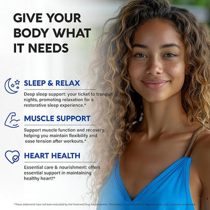 Magnesium Supplement - 5 in 1 Complex | Glycinate | Citrate | Malate | Taurate | Oxide - Made in USA - Stress, Muscle & Heart Support - Vegan, Natural, Non-GMO - 180 Capsules, 2 Month Supply