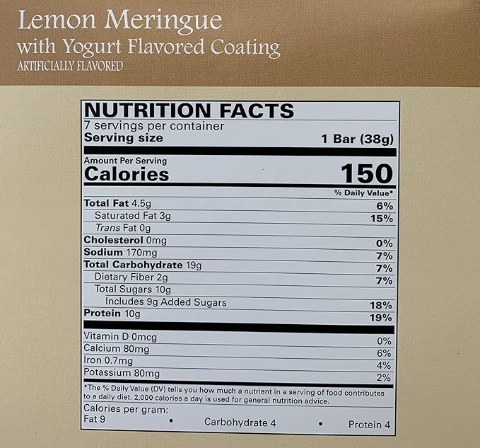 Lemon Meringue Bar - New Journey Weight Loss & Wellness - High Protein Meal Replacement Nutrition Bar (7 bars/box)