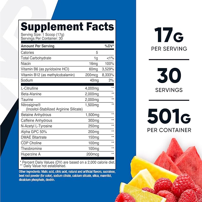 Nutricost Pre-X Xtreme Pre-Workout Complex Powder, Fruit Punch, 30 Servings, Vegetarian, Non-GMO and Gluten Free