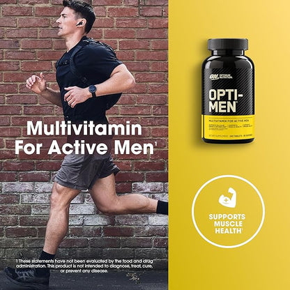 Optimum Nutrition Opti-Men Daily Multivitamin for Men, Immune Support Supplement with Amino Acids, 80 Day Supply, 240 Count, (Packaging May Vary)