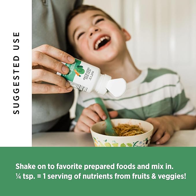 Matys Organic Picky Kids Green Blend, Veggie Powder Supplement, Picky Eater Vitamins for Kids 4 Years +, Superfoods Vegetable Powder for Meals & Smoothies with Spinach, Kale, Broccoli, 1.6 Ounces