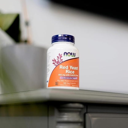 NOW Foods Supplements, Red Yeast Rice with CoQ10, plus Milk Thistle & Alpha Lipoic Acid, 120 Veg Capsules