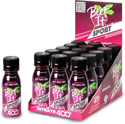 BEET IT Sport Pro-Elite Shot, 15 Shots, 400mg Dietary Beet Nitrates, Non-GMO Certified, Nitric Oxide Booster, High Nitrate Beet Juice for Stamina and Recovery