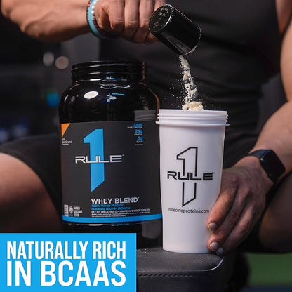 Rule One Proteins Whey Blend - Vanilla Ice Cream, 24g Fast-Acting Whey Protein Concentrates, Isolates, and Hydrolysates Per Serving, with Naturally Occurring EAAs and BCAAs, 2lbs