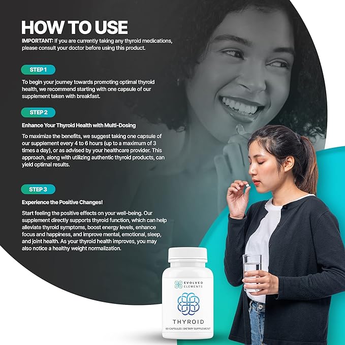 Raw Grass-Fed Desiccated Bovine Thyroid - Thyroid Support for Women - Energy & Metabolism Support - New Zealand Sourced, Non-GMO, 60 Capsules