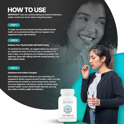 Raw Grass-Fed Desiccated Bovine Thyroid - Thyroid Support for Women - Energy & Metabolism Support - New Zealand Sourced, Non-GMO, 60 Capsules