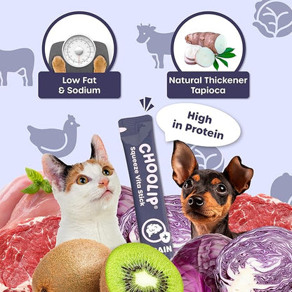 Squeeze Vita Stick Lickable Treats for Dogs & Cats. 49 Brain Support Sticks with Essential multivitamins. Soft and Tasty Paste for All Life Stages, Supporting Brain Health