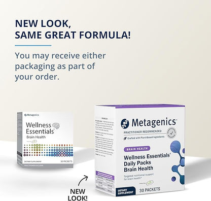 Metagenics Wellness Essentials Brain Health - Comprehensive Brain Support* - with Alpha Lipoic Acid, Biotin, DHA, Folate & More - Gluten-Free - 30 Packets