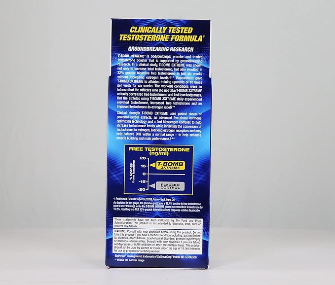 MHP T-Bomb 3xtreme Clinically Tested, Testosterone Booster for Men, Increase Libido, 168 Count