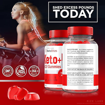Keto Bites ACV Gummies, All Natural Keto ACV Gummies for Advanced Weight Loss, KetoBites Gummy, Apple Cider Vinegar Supplement, Official Keto + ACV Reviews (60 Gummies)