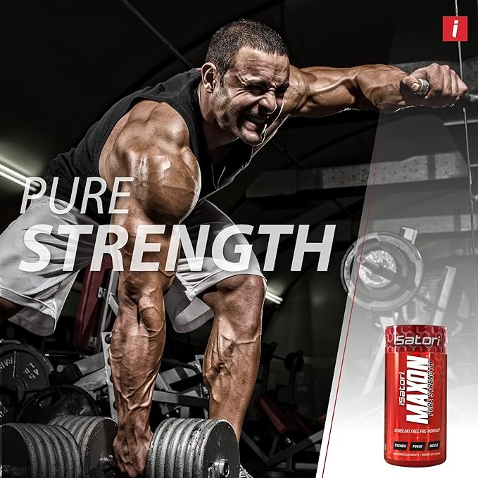 iSatori Maxon Stim Free Pre Workout Tablets, Pure Strength & Performance Formula with Kre-Alkalyn Creatine, Fenugreek, Agmapure & elevATP, Caffeine Free Pre Workout for Men, 84 Tablets