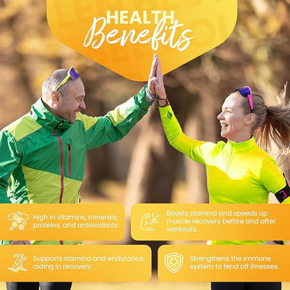 Bee pollen Supplement 100% Natural Raw Bee pollen in Veggie Caps Fermented Pollen Multivitamin, Probiotic Superfood, Vital Proteins, Amino Acids, Immune Support &Energy 60 Pollen Capsules