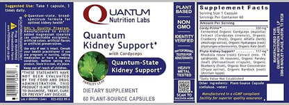 Quantum Nutrition Labs Kidney Support - Kidney Health Supplement, Kidney Support Supplement, Kidney Vitamins for Men and Women with Cranberry, Rhodiola Rosea, and Parsley - 60 Vegetarian Capsules