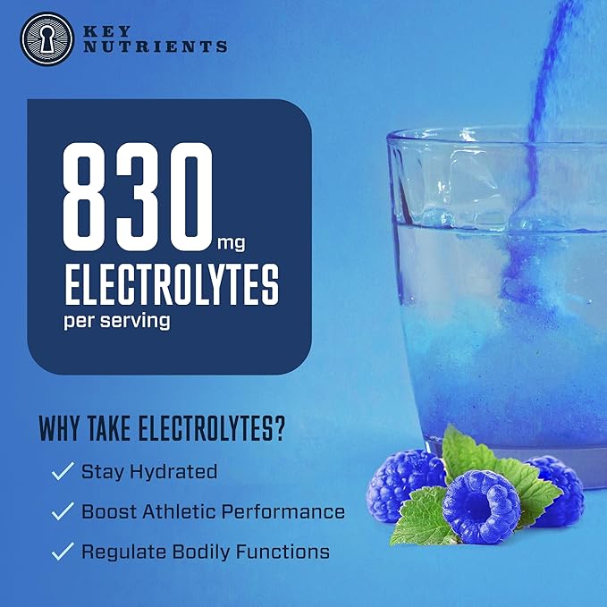 KEY NUTRIENTS Multivitamin 20 Pack Electrolytes Powder Packets No Sugar - 5 Delicious Flavors Post Workout and Recovery Hydration Packets - No Calories, Electrolytes Powder Packets