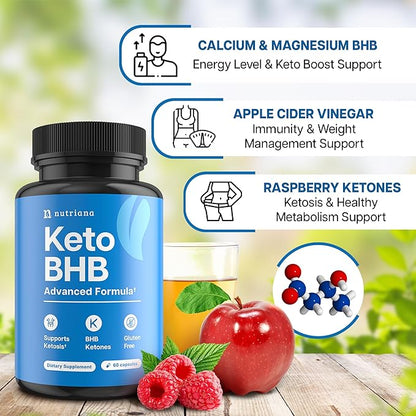 Keto BHB Exogenous Ketones for Men & Women - Keto Supplements for Mental Clarity & Focus - Keto Burn - Keto Pills Carb-Free Energy for Muscle & Ketosis Support