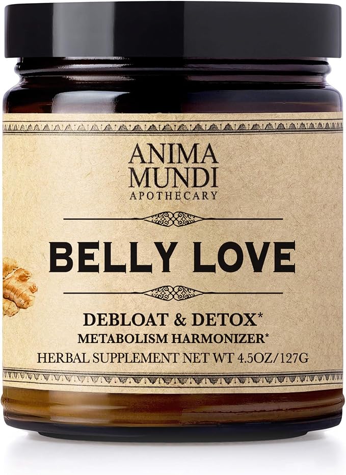 Anima Mundi Belly Love Powder - Supplement for Bloating Relief - Digestive Aid Powder Supplement with Cranberry Juice Extract and Ginger - De-Bloat Powder for Women (4.5oz / 128g)