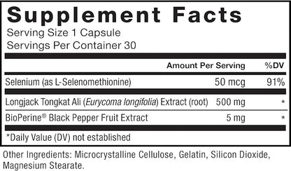 Force Factor Longjack Tongkat Ali 500mg for Men, Longjack Extract to Support Male Vitality and Improve Drive, Longjack Capsules with BioPerine Black Pepper Extract, 60 Capsules (2-Pack)