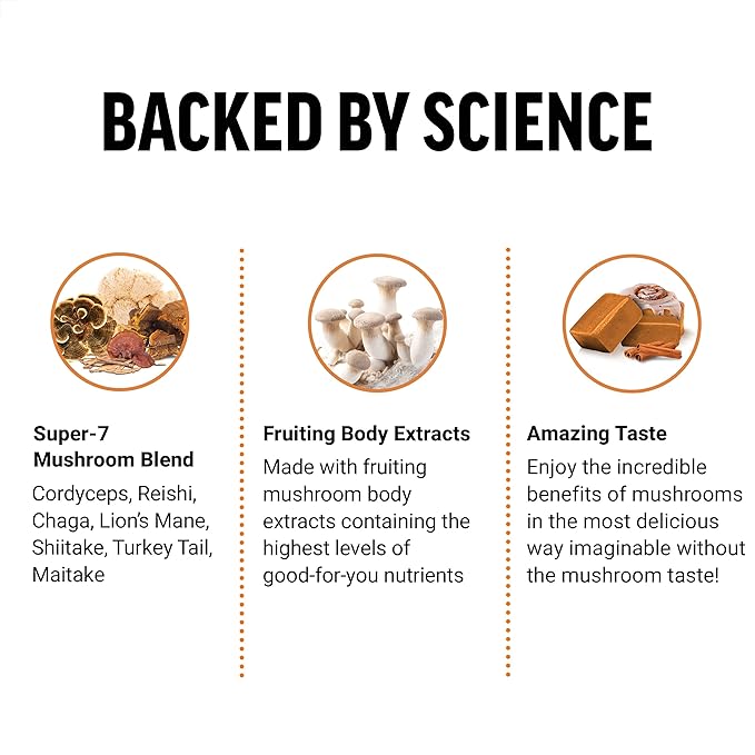 FORCE FACTOR Modern Mushrooms Soft Chews, Mushroom Supplement with Lions Mane, Turkey Tail, & Cordyceps to Support Energy, Immunity, & Digestion, Cinnamon Roll, 180 Soft Chews, 3-Pack