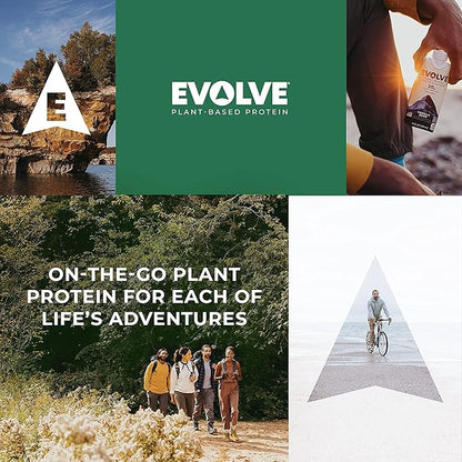 Evolve Plant Based Protein Shake, Café Mocha, 20g Vegan Protein, Dairy Free, No Artificial Sweeteners, Non-GMO, 10g Fiber, 11oz, (12 Pack) (Formula May Vary)