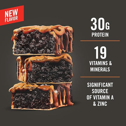 MET-Rx Big 100 Protein Bar, Meal Replacement Bar, 30G Protein, Salted Caramel Brownie Crunch, 9 Count, 3.52 Oz.(Packaging may vary)