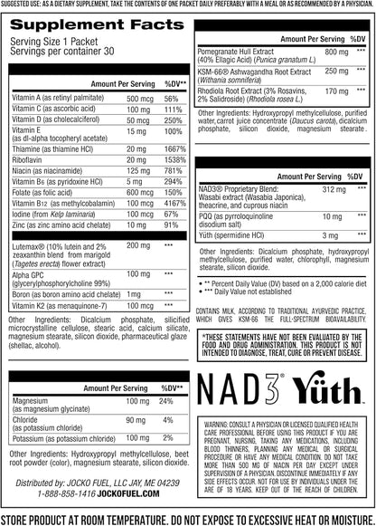 Jocko Fuel TIME WAR Multivitamin - Healthy Aging Supplement for Heart, Bone, & Eye Health, Essential Vitamins and Minerals, Supports Stress Relief and Energy Levels - 30 Day Supply