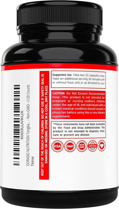 Tongkat Ali For Men 1200mg (200 to 1 Extract) - 120 Capsules - Longjack Supplement - Premium Tonkat-Ali Supplement - Support Strength, Drive, Athletic Performance & Muscle Mass - Gluten Free & Non-GMO