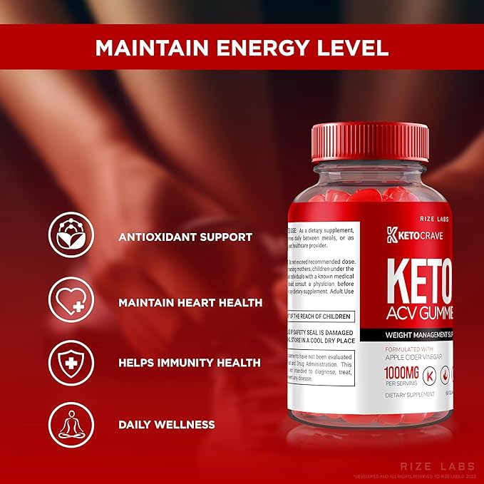 Keto Crave Gummies - Keto Crave ACV Gummies, Keto Crave for Advanced Weight Loss, Keto + ACV Gummy, Maximum Strength Supplement, KetoCrave Gomitas Reviews (60 Gummies)