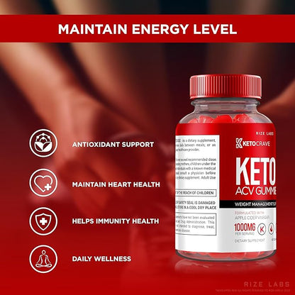 Keto Crave Gummies - Keto Crave ACV Gummies, Keto Crave for Advanced Weight Loss, Keto + ACV Gummy, Maximum Strength Supplement, KetoCrave Gomitas Reviews (60 Gummies)