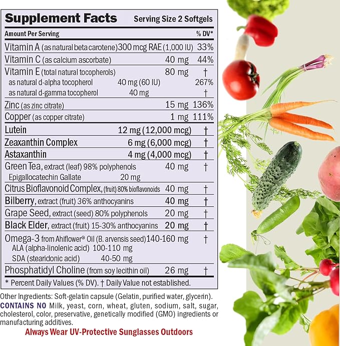Andrew Lessman Ultimate Eye Support with Astaxanthin 180 Softgels – 12mg Lutein, 6mg Zeaxanthin, 4mg Astaxanthin, Bilberry, Key Nutrients to Support Eye Health & Promote Healthy Vision. No Additives