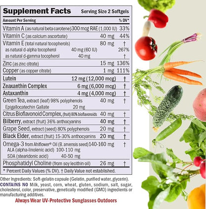 Andrew Lessman Ultimate Eye Support with Astaxanthin 180 Softgels – 12mg Lutein, 6mg Zeaxanthin, 4mg Astaxanthin, Bilberry, Key Nutrients to Support Eye Health & Promote Healthy Vision. No Additives