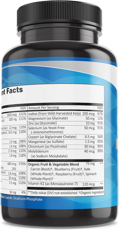 Pure By Nature One-Daily Multivitamin for Men, Immune Support Supplement with Non-GMO Ingredient, Vitamin & Minerals for Energy, 60 Veggie Capsules