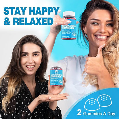 Ashwagandha Gummies, 2000mg Organic Ashwa Root Extract Supplement for Women & Men - 60 Count - Ashwagandha Blend Gummies Combination Supplements