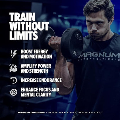 LIMITLESS Magnum 504g - Muscle Workout Powder, Sport Pre Workout for Men and Women, May Assist & Support Increase Energy, Focus, and Endurance - Pink Lemonade