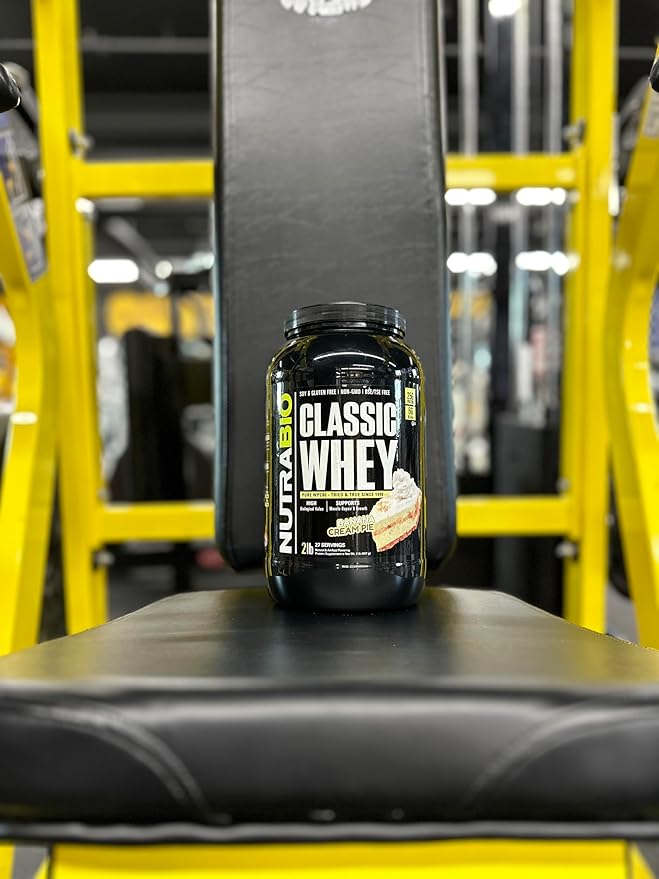 NutraBio Classic Whey Protein Powder- 25G Protein Per Scoop - Full-Spectrum Amino Acid Profile - No Fillers, Artificial Colors, Preservatives - (Banana Cream Pie, 5 Pounds)