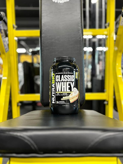 NutraBio Classic Whey Protein Powder- 25G Protein Per Scoop - Full-Spectrum Amino Acid Profile - No Fillers, Artificial Colors, Preservatives - (Banana Cream Pie, 2 Pounds)
